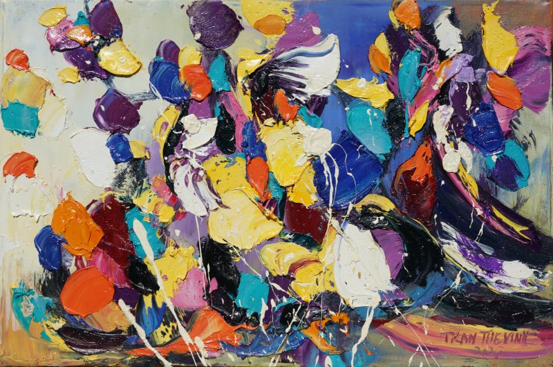 Vũ điệu 16 Size: 40 x 60 cm Material: Acrylic Artist: Trần Thế Vĩnh Year: 2025