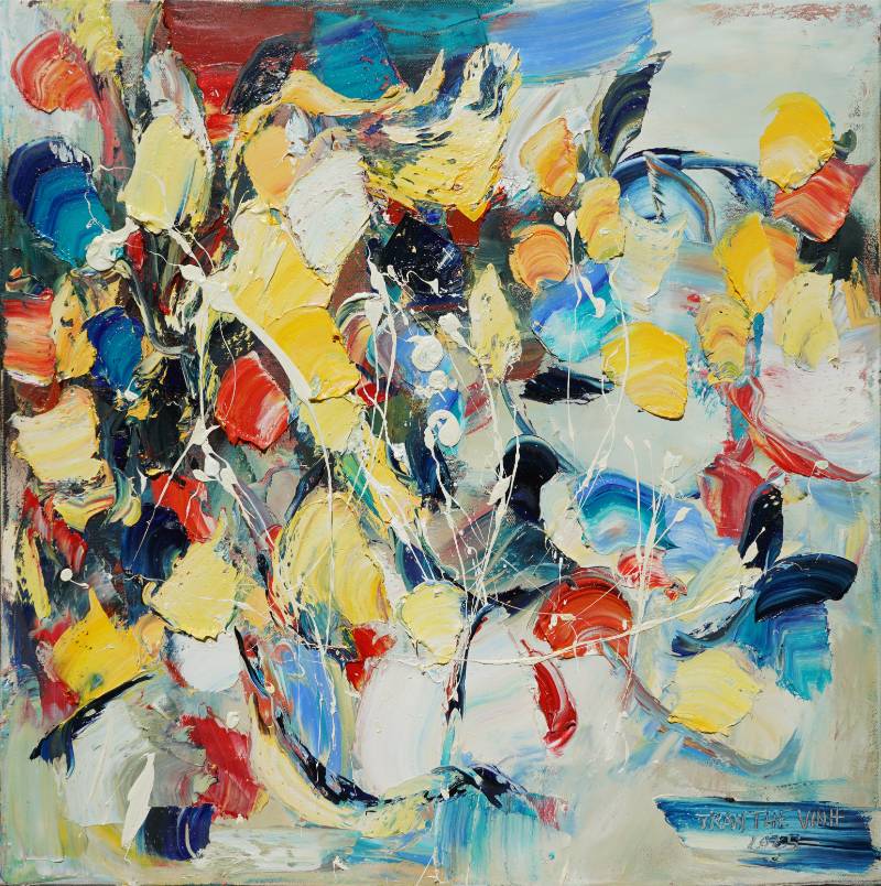 Vũ điệu 17 Size: 80 x 80 cm Material: Acrylic Artist: Trần Thế Vĩnh Year: 2025
