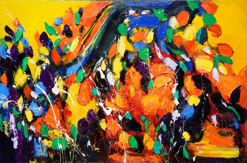 Vũ điệu 20 Size: 80 x 120 cm Material: Acrylic Artist: Trần Thế Vĩnh Year: 2025