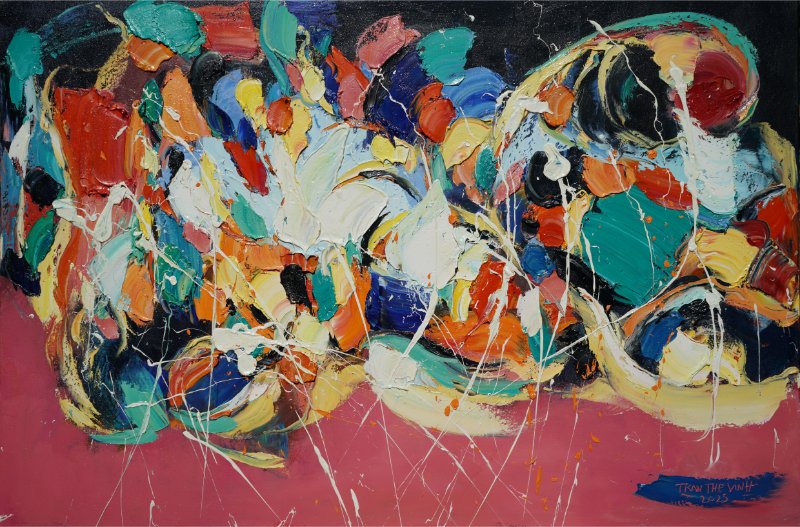 Vũ điệu 21 Size: 80 x 120 cm Material: Acrylic Artist: Trần Thế Vĩnh Year: 2025