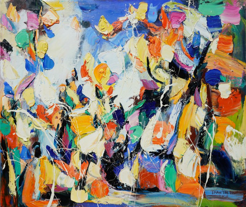 Vũ điệu 25 Size: 100 x 120 cm Material: Acrylic Artist: Trần Thế Vĩnh Year: 2025