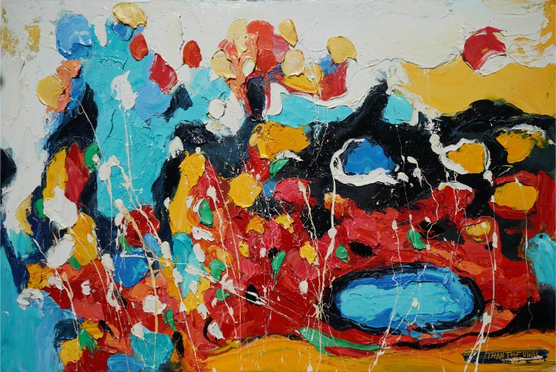 Vũ điệu 27 Size: 100 x 150 cm Material: Acrylic Artist: Trần Thế Vĩnh Year: 2025