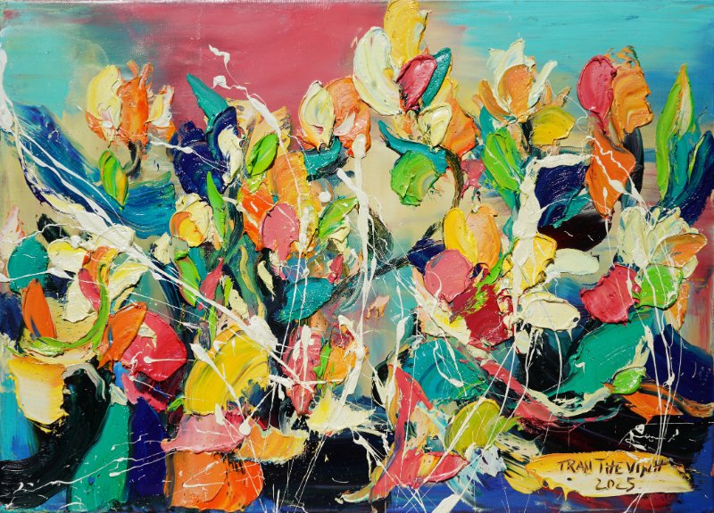 Vũ điệu 4 Size: 50 x 70 cm Material: Acrylic Artist: Trần Thế Vĩnh Year: 2025
