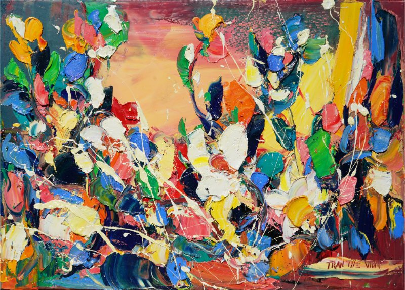 Vũ điệu 9 Size: 50 x 70 cm Material: Acrylic Artist: Trần Thế Vĩnh Year: 2025