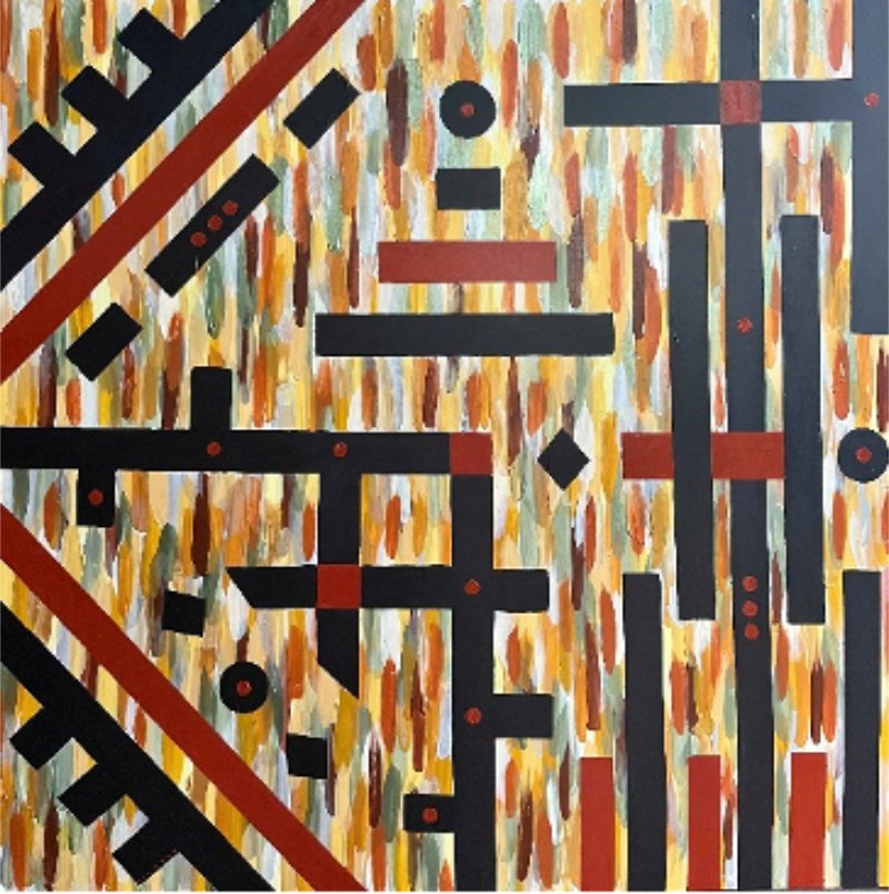 Flow Size: 100 x 100 cm Material: Acrylic paint Artist: Mathilde Granveau Year: 2025