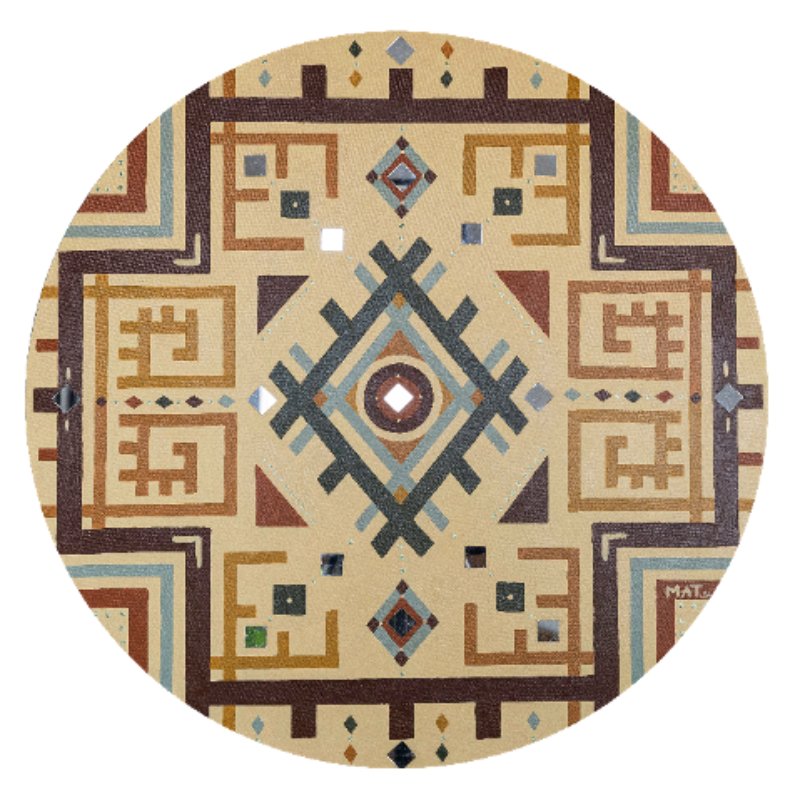 Gaia Size: 70 x 70 cm Material: Acrylic paint & mirror pieces Artist: Mathilde Granveau Year: 2024