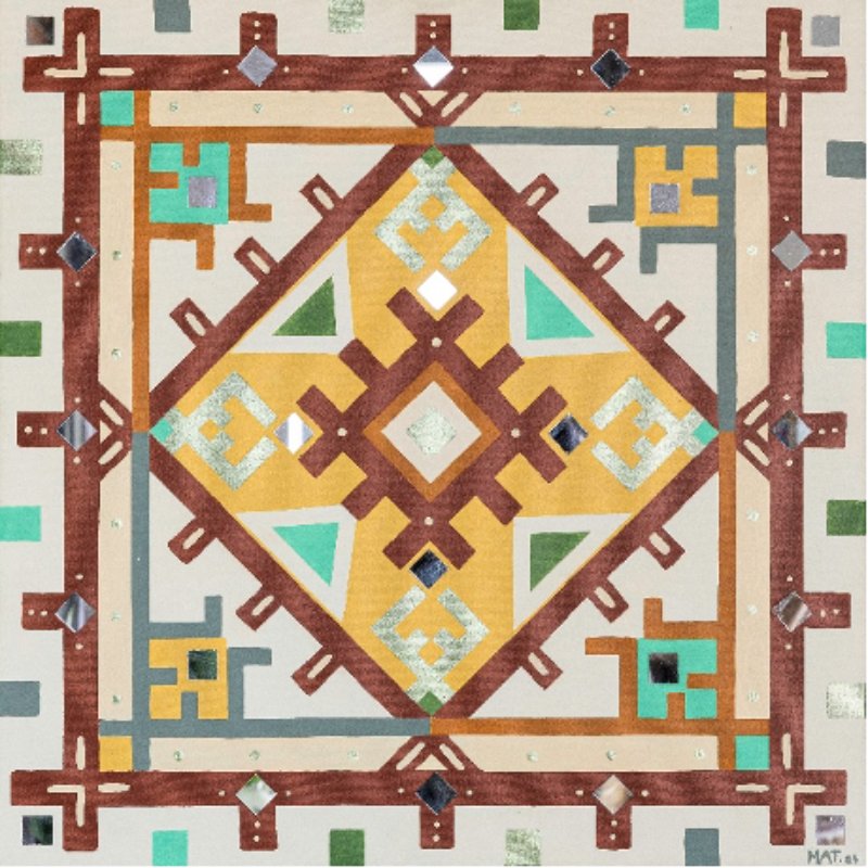 Mirror Size: 60 x 60 cm Material: Acrylic paint & mirror pieces Artist: Mathilde Granveau Year: 2024