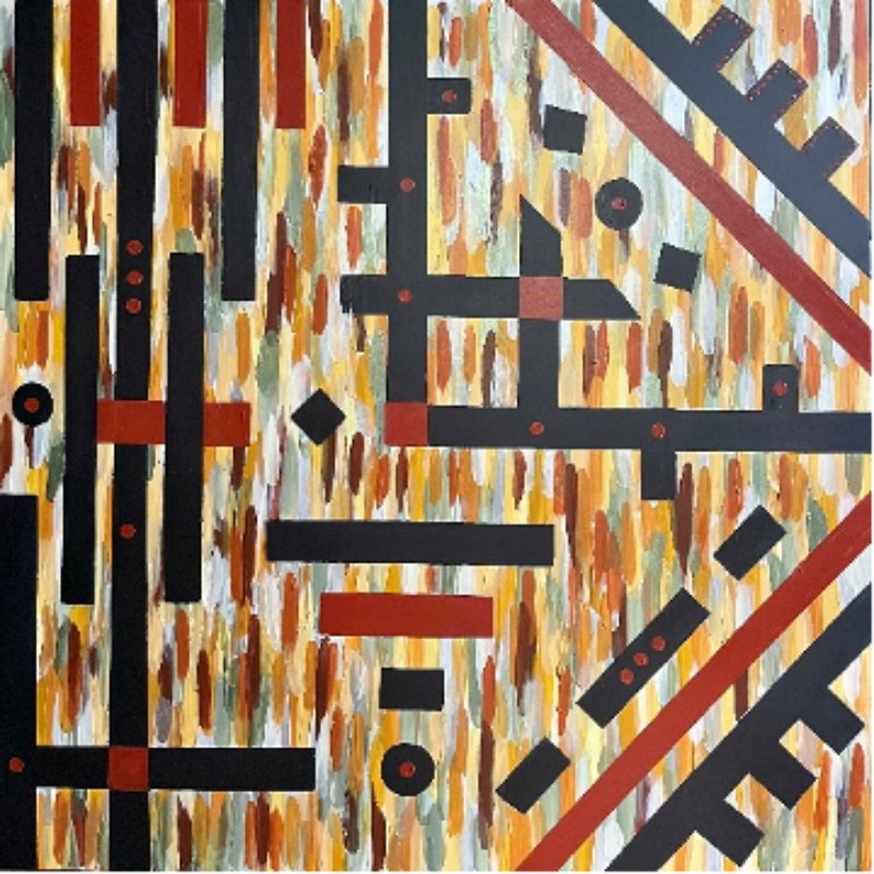 Rise Size: 100 x 100 cm Material: Acrylic paint Artist: Mathilde Granveau Year: 2025