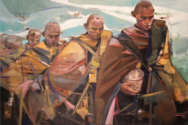 Đau mà không khổ Size: 100 x 150 cm Material: Oil Painting Artist: Hải Triều Year: 2025