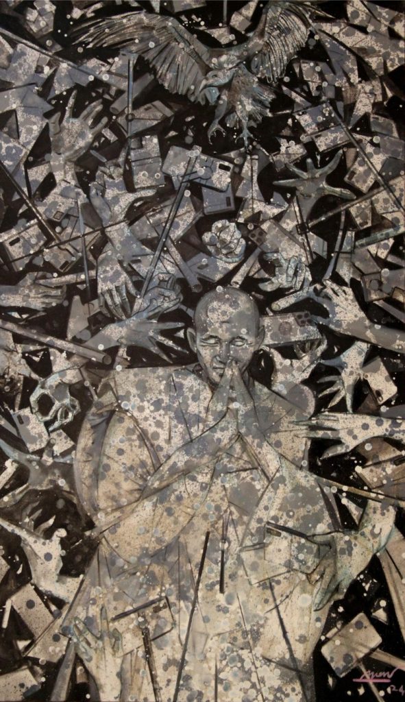 Đời và đạo Size: 100 x 170 cm Material: Oil Painting Artist: Hải Triều Year: 2025