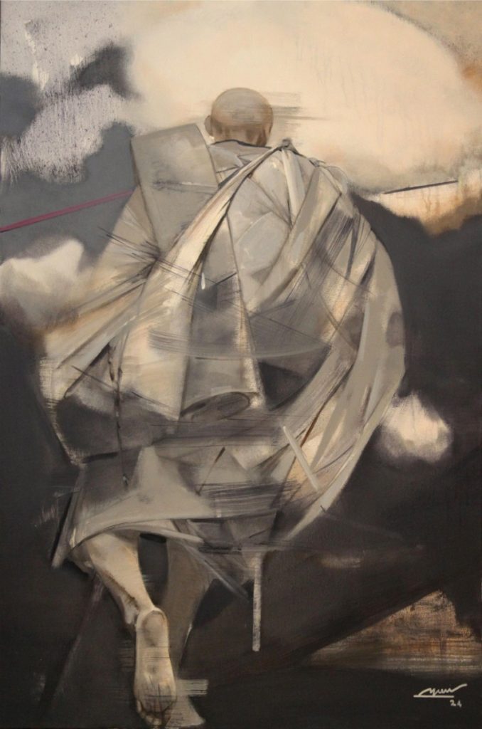 Hướng mây trắng Size: 100 x 150 cm Material: Oil Painting Artist: Hải Triều Year: 2025