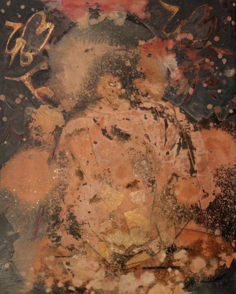 Thiền sâu Size: 60 x 90 cm Material: Lacquer Artist: Hải Triều Year: 2025