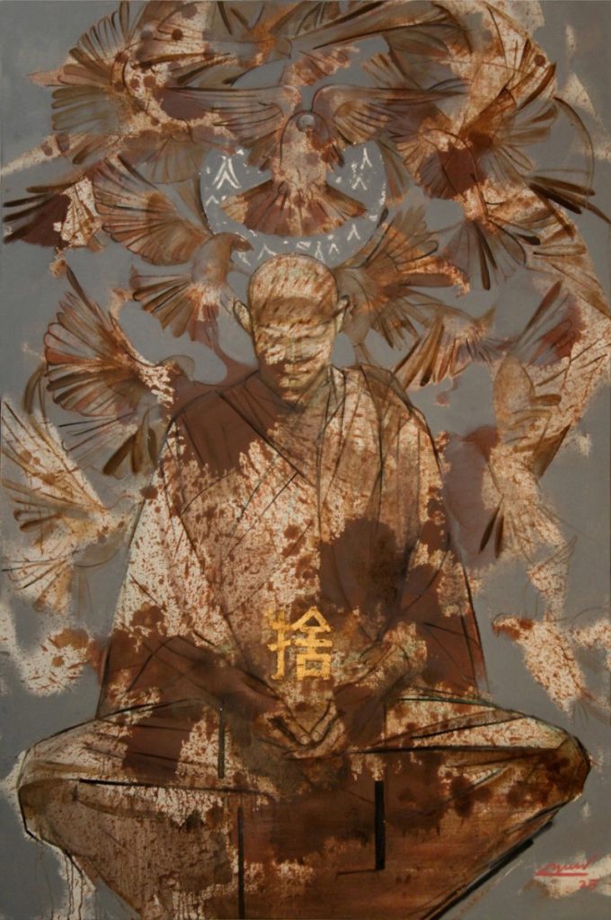 Trở về nhà Size: 100 x 150 cm Material: Oil Painting Artist: Hải Triều Year: 2024